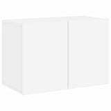 Unités murales TV 5 pcs blanc bois d'ingénierie