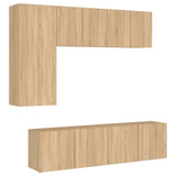 5 pcs TV wall units sonoma oak engineered wood