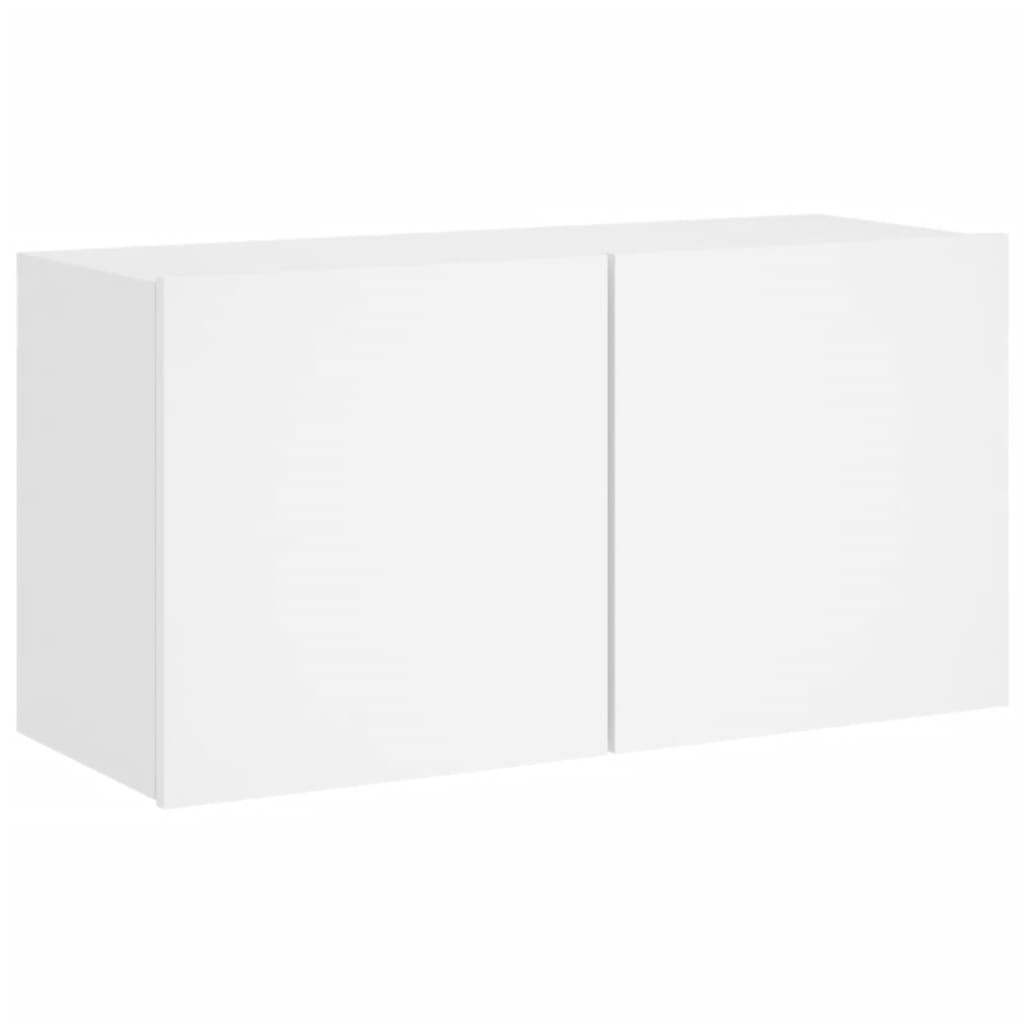 Unités murales TV 6 pcs blanc bois d'ingénierie