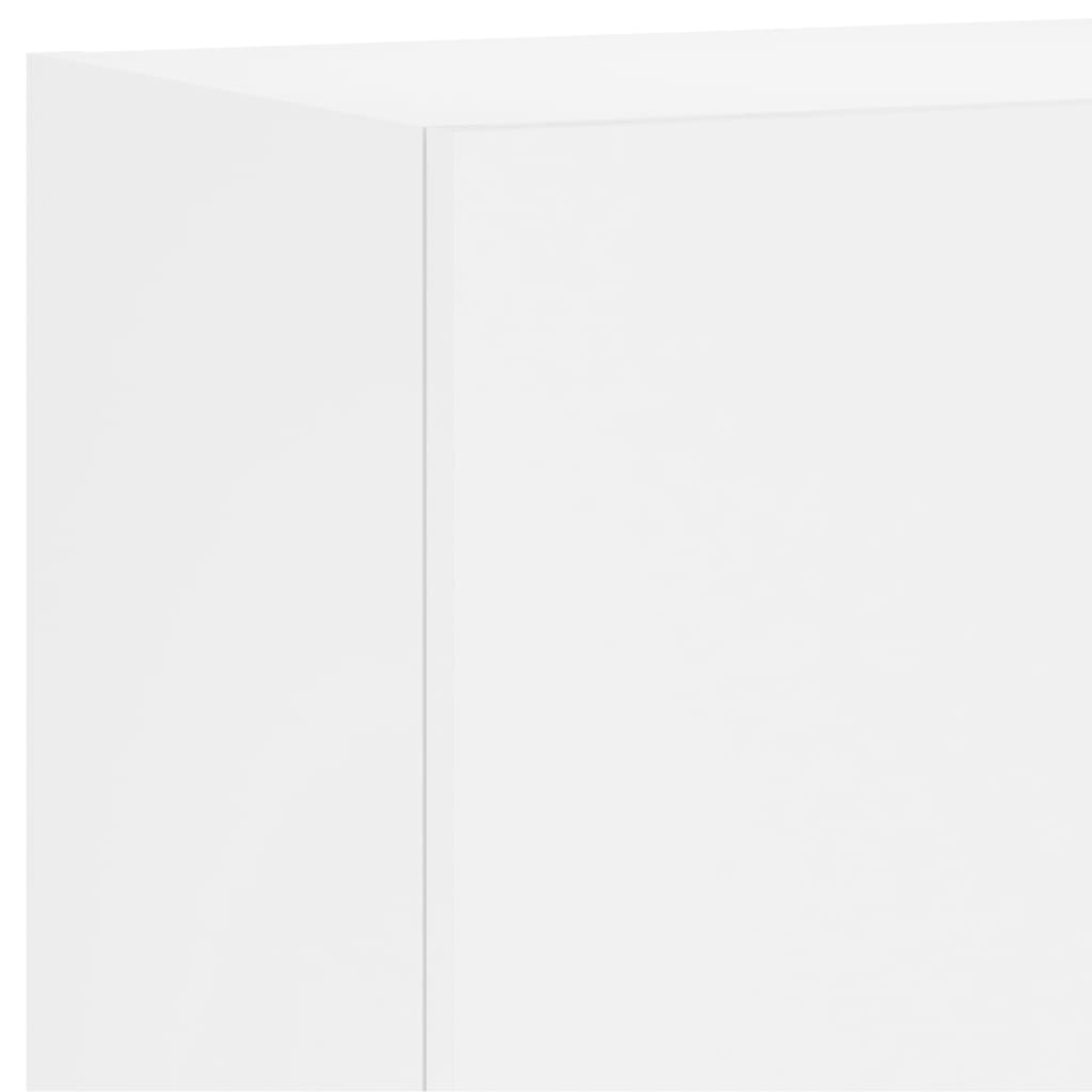 Unités murales TV 6 pcs blanc bois d'ingénierie