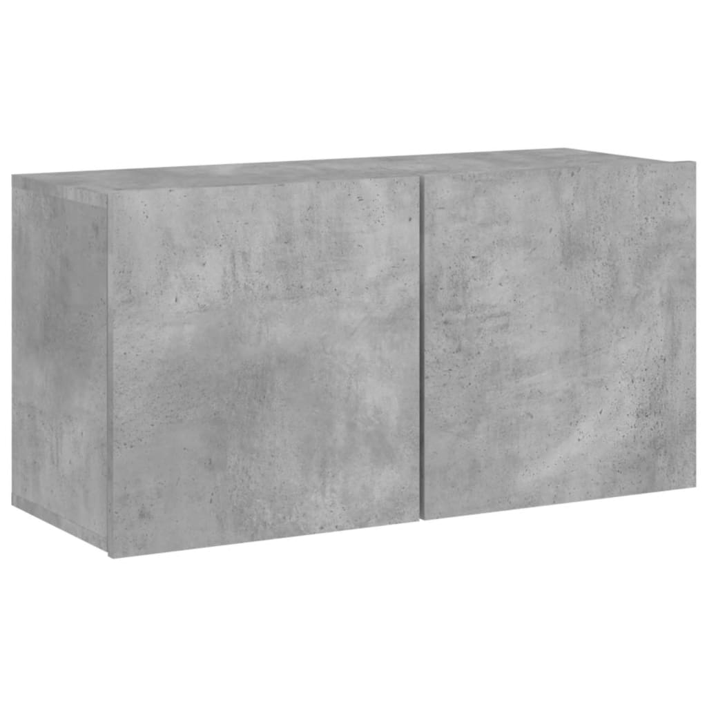 Unités murales TV 6 pcs gris béton bois d'ingénierie