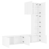 Unités murales TV 5 pcs blanc bois d'ingénierie