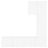 Unités murales TV 5 pcs blanc bois d'ingénierie