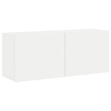 Unités murales TV 5 pcs blanc bois d'ingénierie