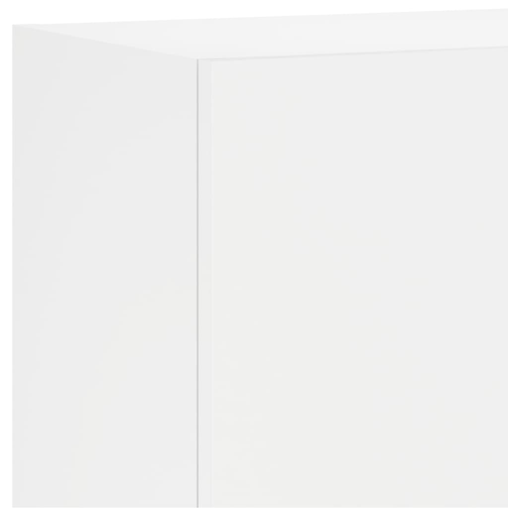 Unités murales TV 5 pcs blanc bois d'ingénierie