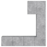 Unités murales TV 5 pcs gris béton bois d'ingénierie