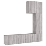 Unités murales TV 5 pcs sonoma gris bois d'ingénierie