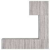 Unités murales TV 5 pcs sonoma gris bois d'ingénierie