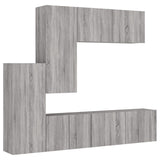 Unités murales TV 5 pcs sonoma gris bois d'ingénierie