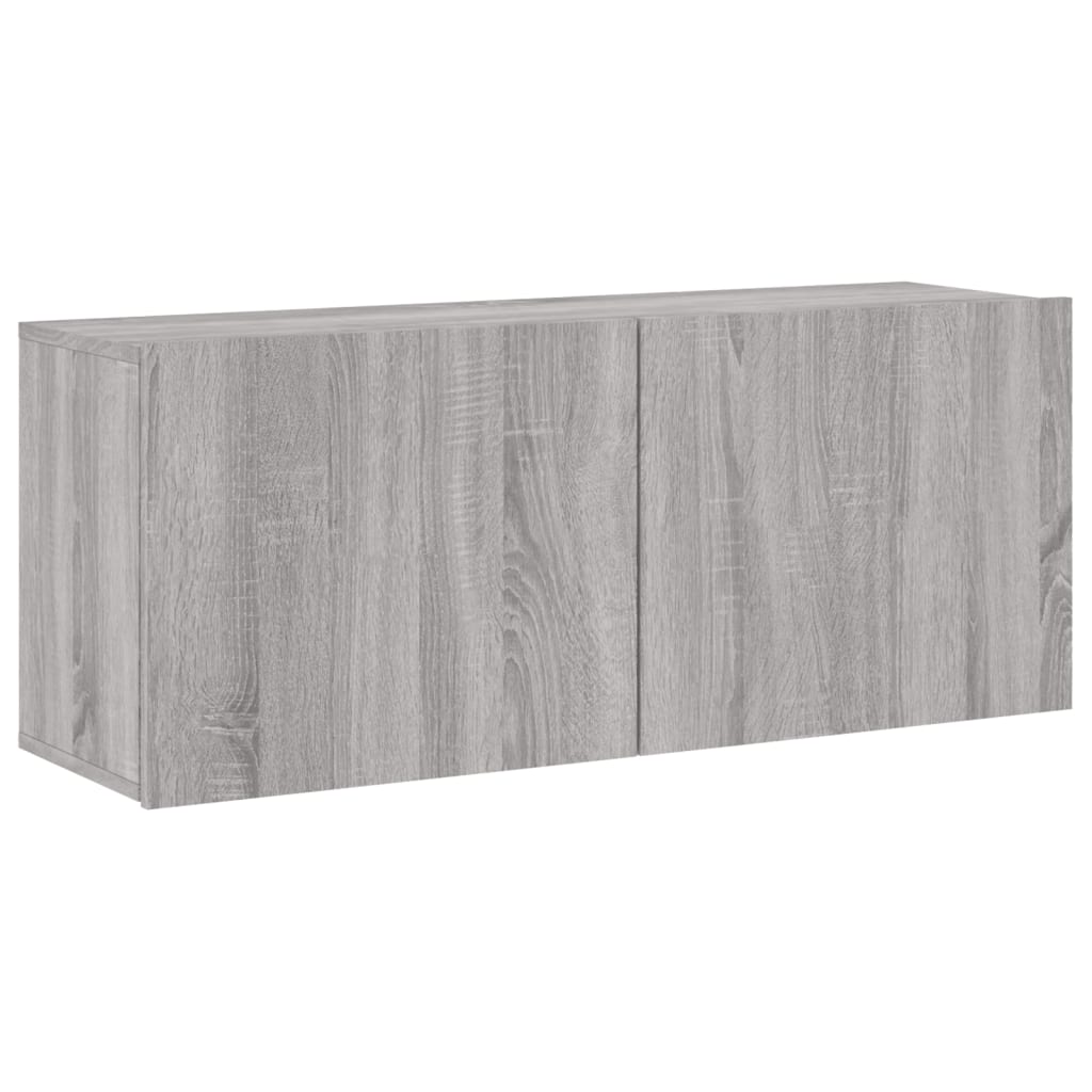 Unités murales TV 5 pcs sonoma gris bois d'ingénierie