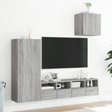 Unités murales TV 4 pcs sonoma gris bois d'ingénierie