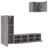 Unités murales TV 4 pcs sonoma gris bois d'ingénierie