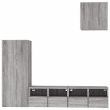 Unités murales TV 4 pcs sonoma gris bois d'ingénierie