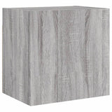 Unités murales TV 4 pcs sonoma gris bois d'ingénierie