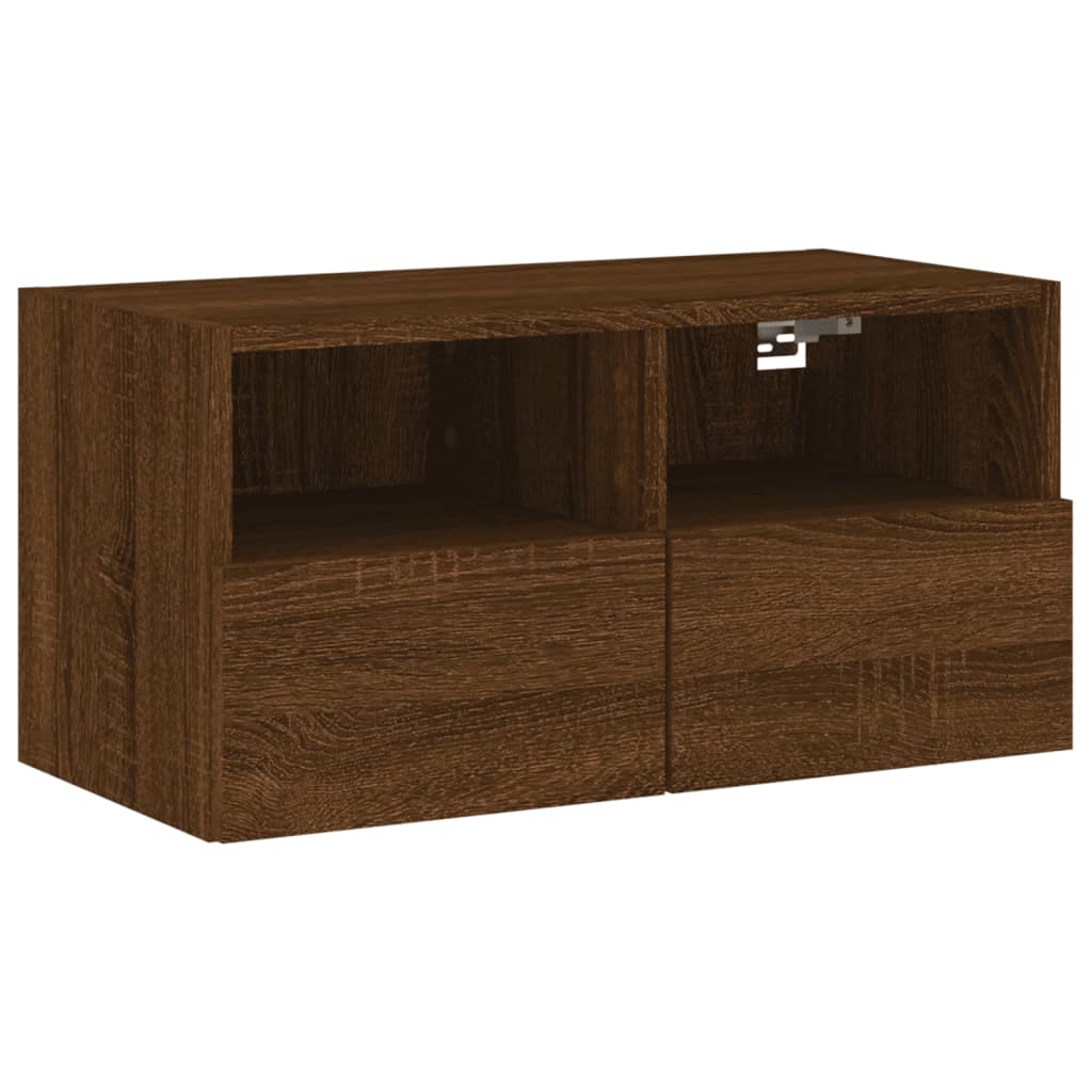 TV Wall Units 4 pcs Oak Brown Engineered Wood