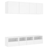 Unités murales TV 5 pcs blanc bois d'ingénierie