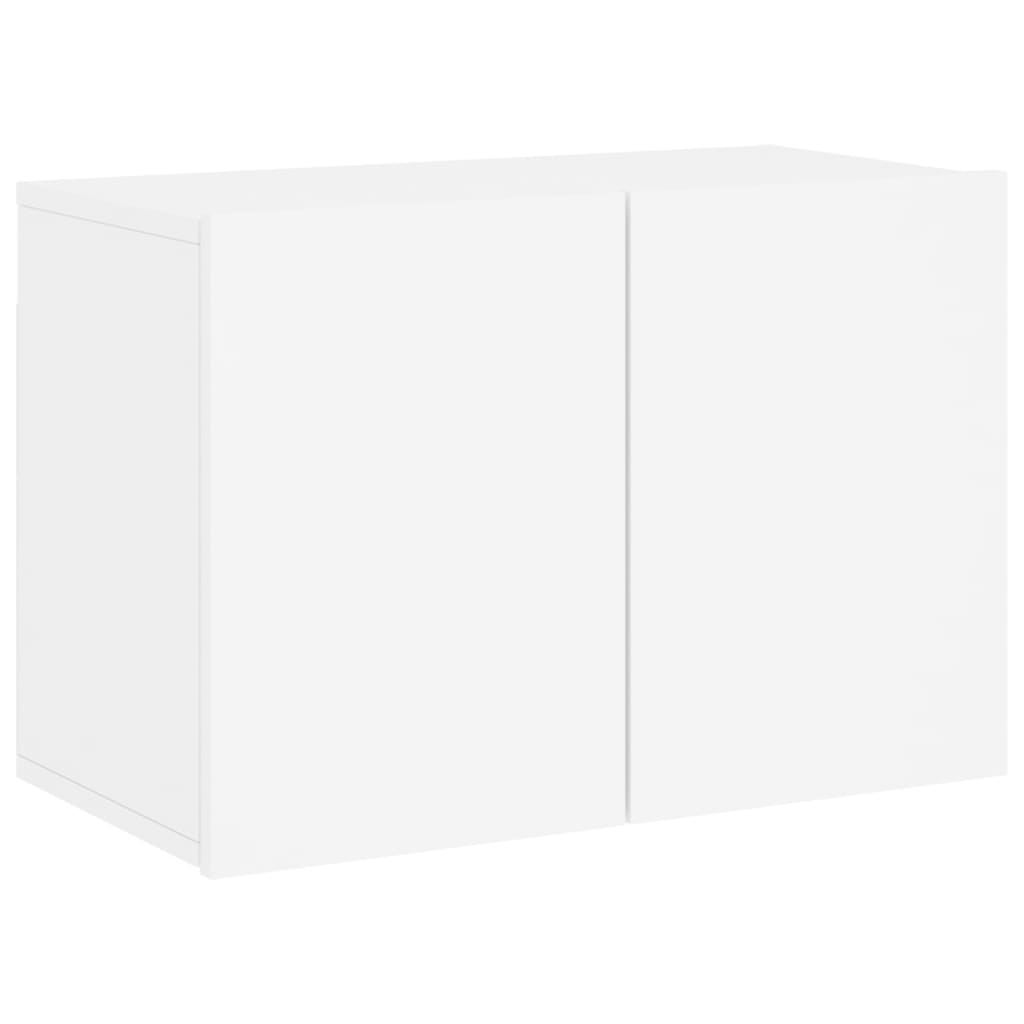 Unités murales TV 5 pcs blanc bois d'ingénierie