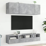 5 pcs TV wall units concrete grey engineered wood