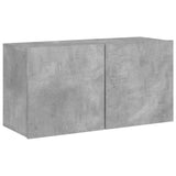 5 pcs TV wall units concrete grey engineered wood