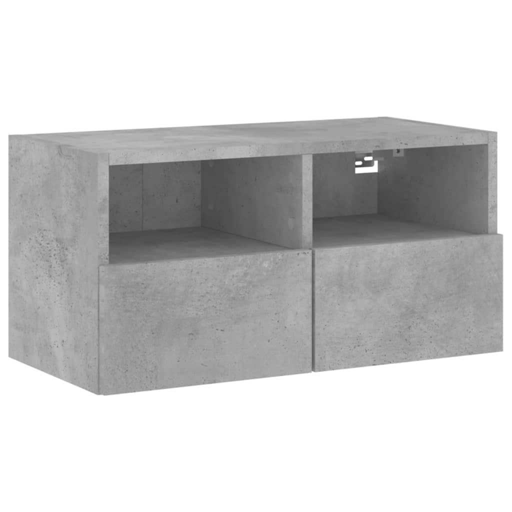 5 pcs TV wall units concrete grey engineered wood