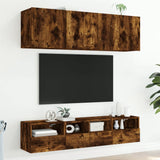 TV wall units 5 pcs smoked oak engineered wood