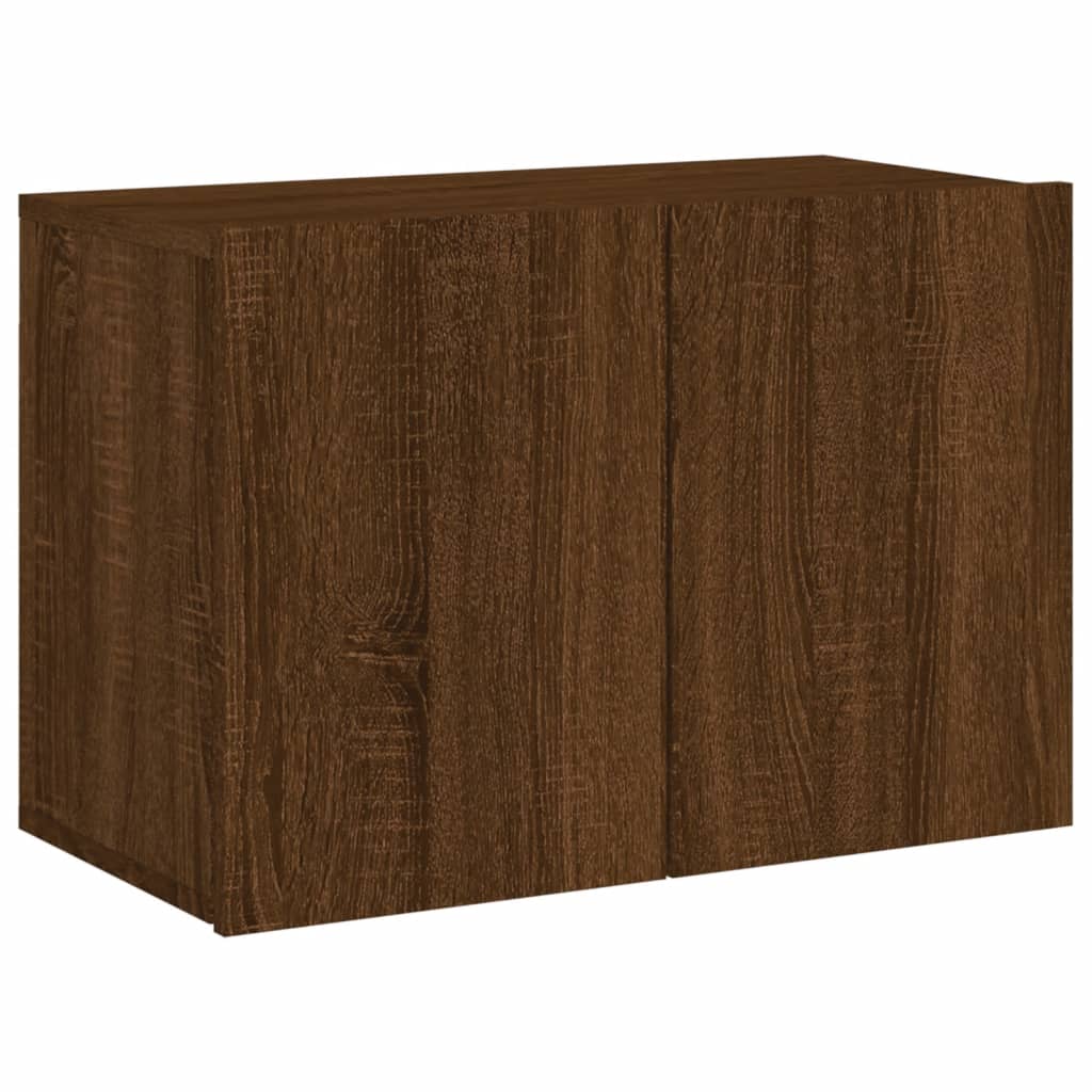 Unités murales TV 5 pcs chêne marron bois d'ingénierie