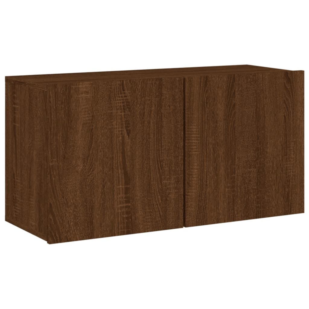 Unités murales TV 5 pcs chêne marron bois d'ingénierie