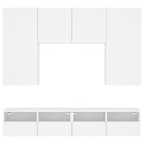 Unités murales TV 5 pcs blanc bois d'ingénierie