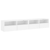 Unités murales TV 5 pcs blanc bois d'ingénierie