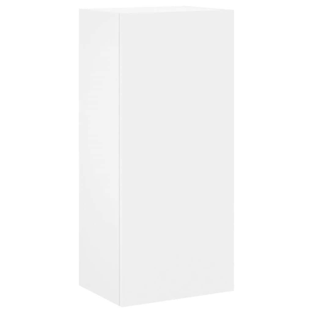 Unités murales TV 5 pcs blanc bois d'ingénierie