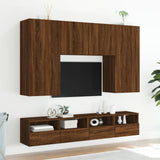 Unités murales TV 5 pcs chêne marron bois d'ingénierie