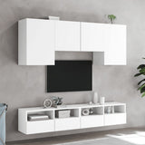 Unités murales TV 5 pcs blanc bois d'ingénierie