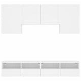 Unités murales TV 5 pcs blanc bois d'ingénierie