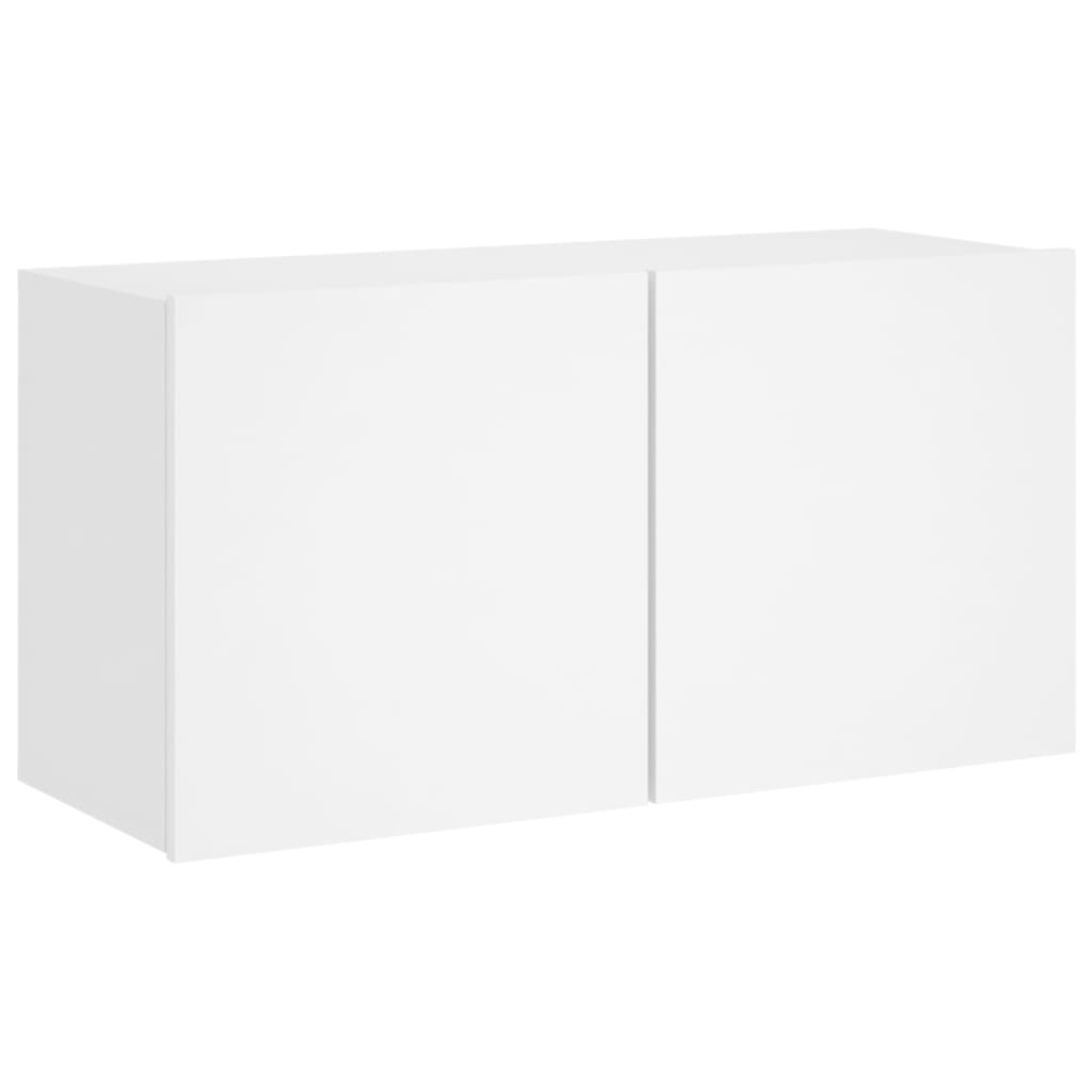 Unités murales TV 5 pcs blanc bois d'ingénierie