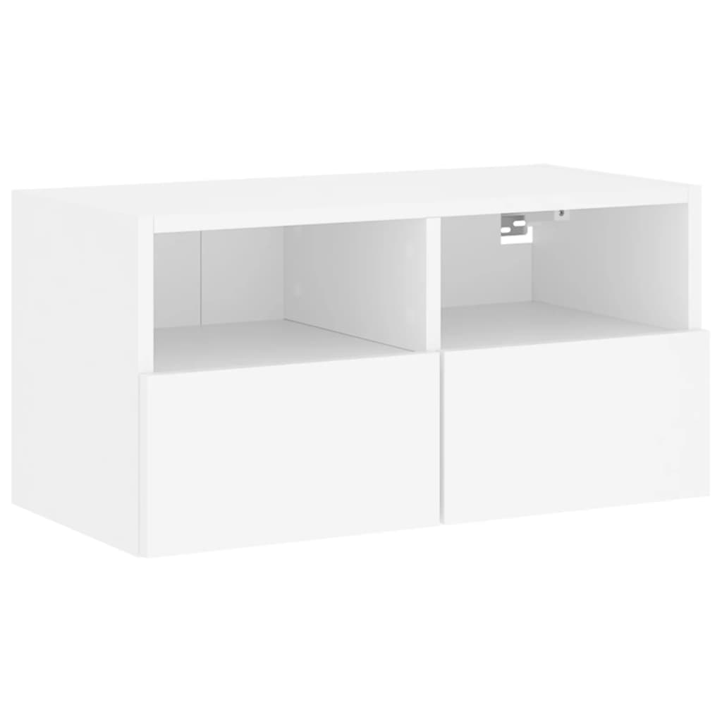 Unités murales TV 4 pcs blanc bois d'ingénierie