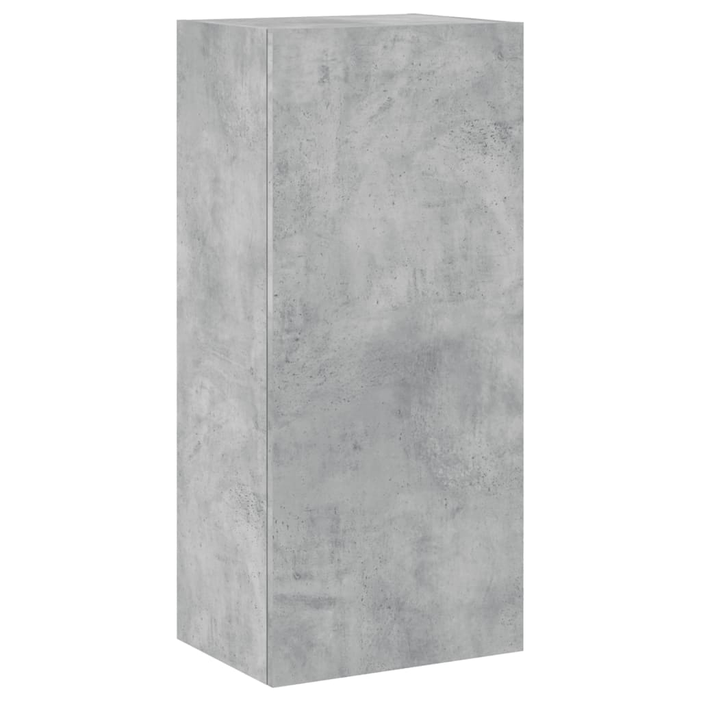 Unités murales TV 4 pcs gris béton bois d'ingénierie