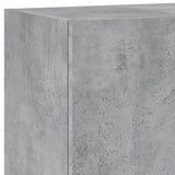 4 pcs TV wall units concrete grey engineered wood