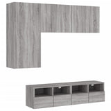 Unités murales TV 4 pcs sonoma gris bois d'ingénierie