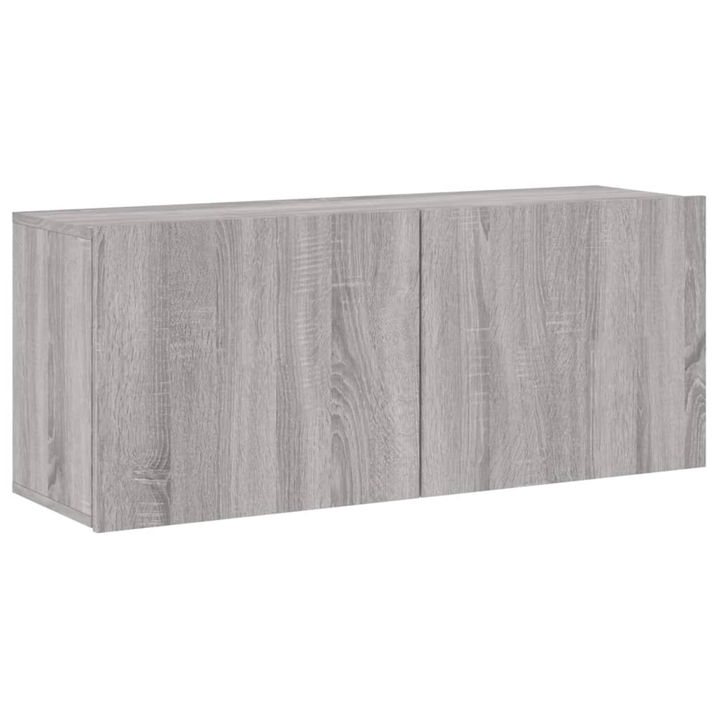 Unités murales TV 4 pcs sonoma gris bois d'ingénierie