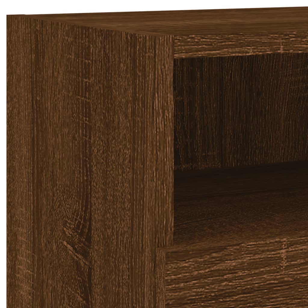 5 pcs TV wall units oak brown engineered wood