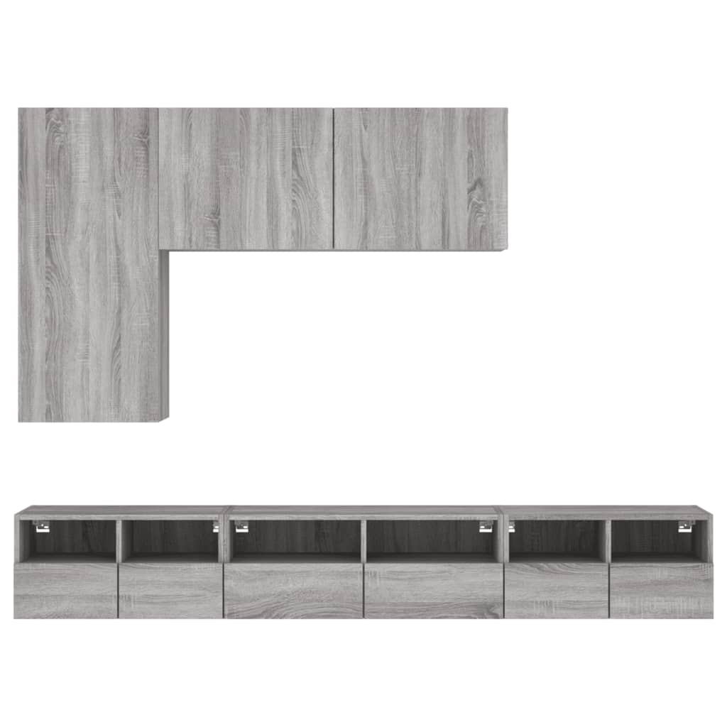 Armoires murales TV 5 pcs sonoma gris bois d'ingénierie