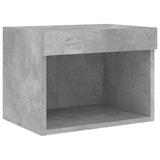 TV Wall Units with LED 7 pcs Concrete Grey Engineered Wood