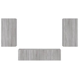 TV Wall Units with LED 4 pcs Sonoma Gray Engineered Wood