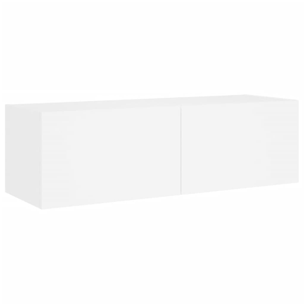 Meuble TV muraux 5 pcs avec lumières LED blanc