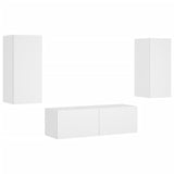 Meuble TV muraux 3 pcs avec lumières LED blanc