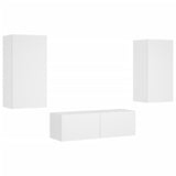 Meuble TV muraux 3 pcs avec lumières LED blanc