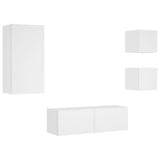 Meuble TV muraux 4 pcs avec lumières LED blanc