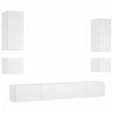 Meuble TV muraux 6 pcs avec lumières LED blanc