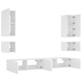 Meuble TV muraux 6 pcs avec lumières LED blanc