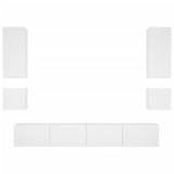 Meuble TV muraux 6 pcs avec lumières LED blanc